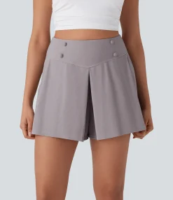 Shorts<HALARA High Waisted Pocket Micro Waffle Casual Shorts 2.5''