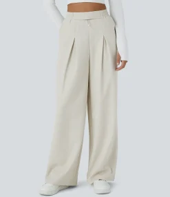 High-Waisted Pants|Pants<HALARA High Waisted Pocket Relaxed Fit Straight Leg Casual Pants