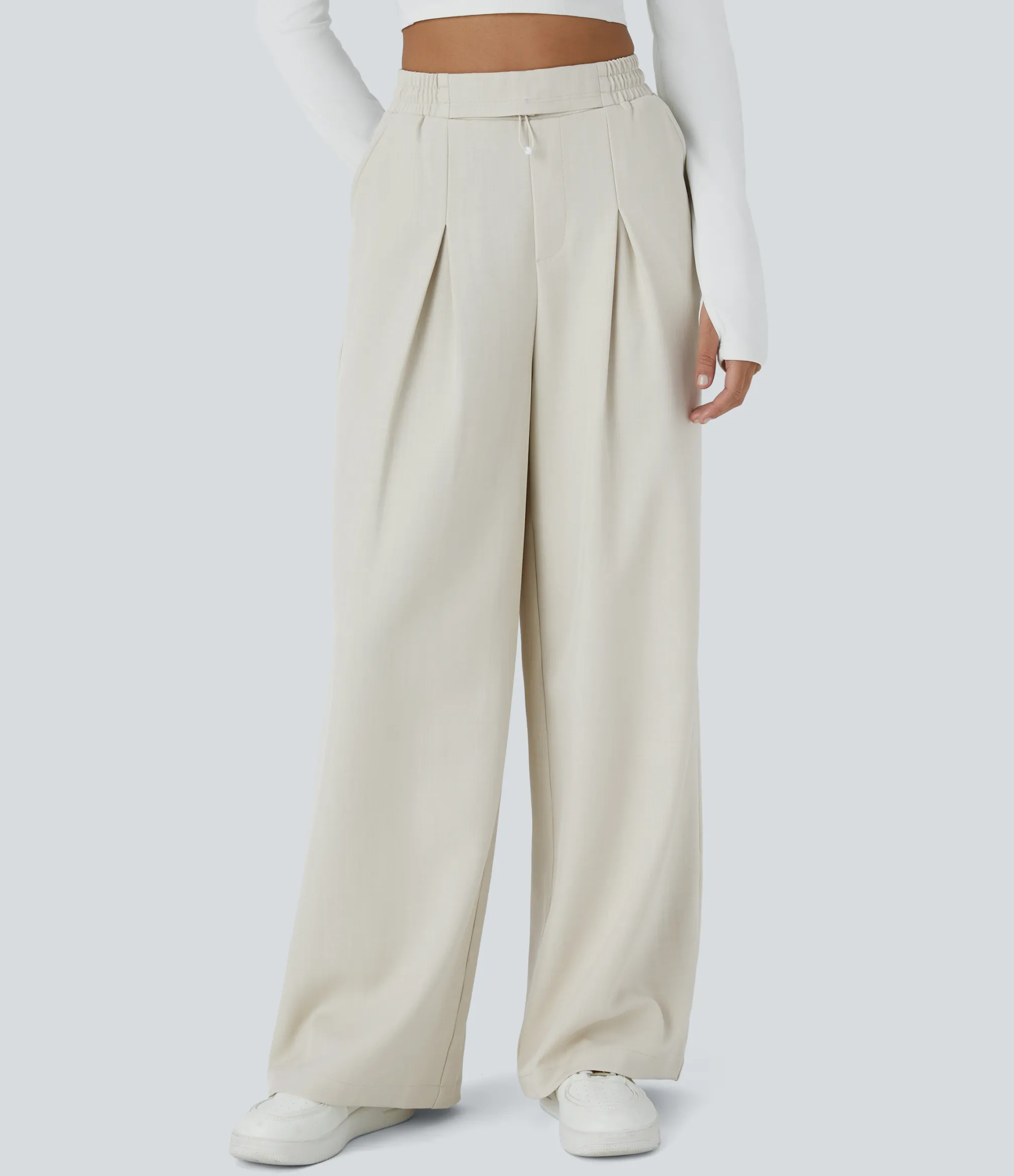 High-Waisted Pants|Pants<HALARA High Waisted Pocket Relaxed Fit Straight Leg Casual Pants