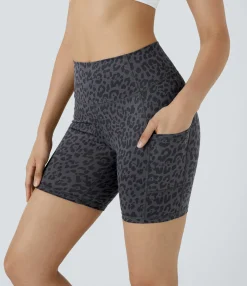 Active Shorts|Bikers<HALARA High Waisted Pocket Running Biker Shorts
