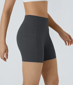 Active Shorts|Bikers<HALARA High Waisted Pocket Running Biker Shorts