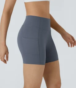 Active Shorts|Bikers<HALARA High Waisted Pocket Running Biker Shorts