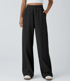 High-Waisted Pants|Straight-Leg Pants<HALARA High Waisted Pocket Straight Leg Mop Corduroy Casual Pants