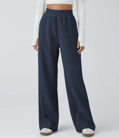 High-Waisted Pants|Straight-Leg Pants<HALARA High Waisted Pocket Straight Leg Mop Corduroy Casual Pants