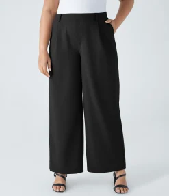Halara Flex™ Pant|Plus Size<HALARA High Waisted Pocket Straight Leg Work Plus Size Pants