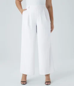 Halara Flex™ Pant|Plus Size<HALARA High Waisted Pocket Straight Leg Work Plus Size Pants