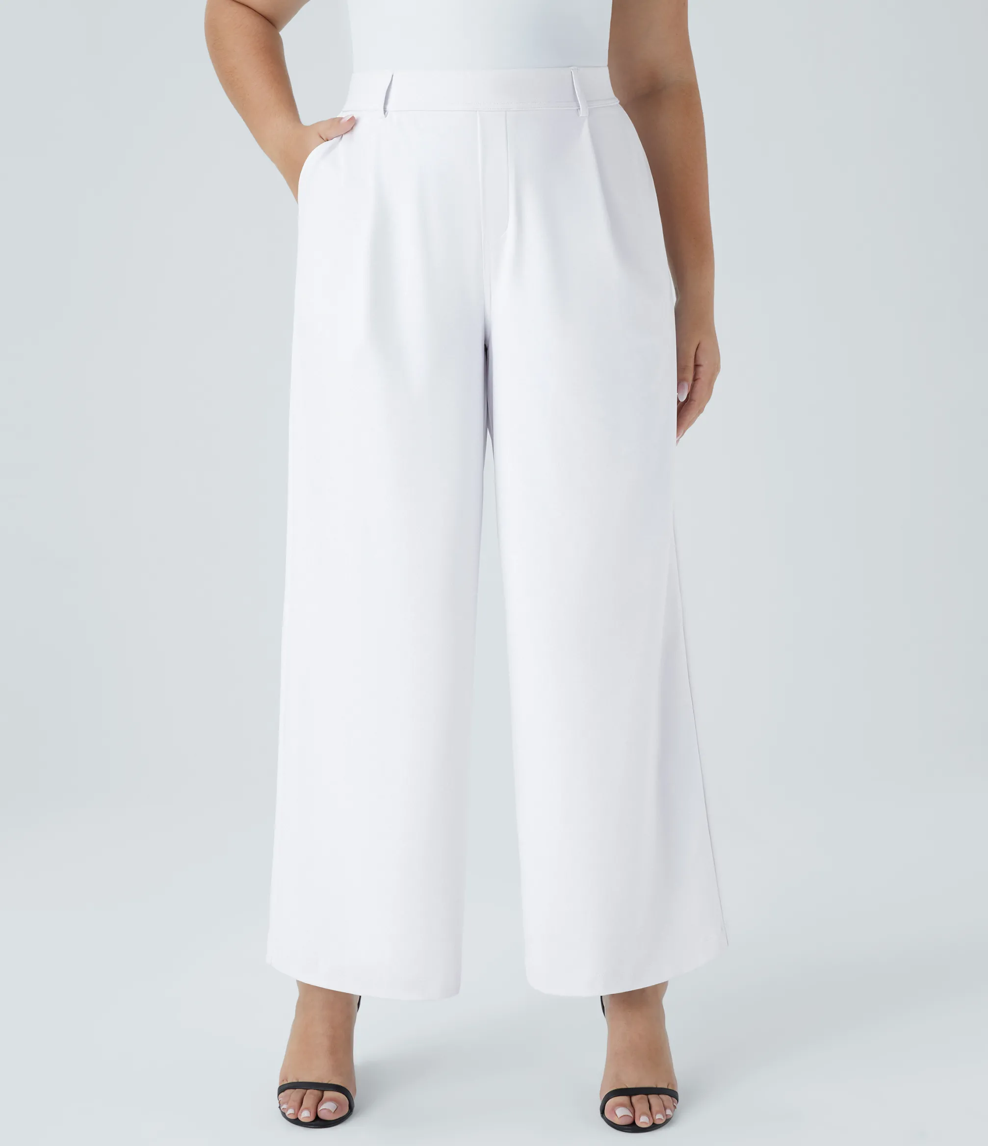 Halara Flex™ Pant|Plus Size<HALARA High Waisted Pocket Straight Leg Work Plus Size Pants