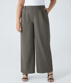 Halara Flex™ Pant|Plus Size<HALARA High Waisted Pocket Straight Leg Work Plus Size Pants