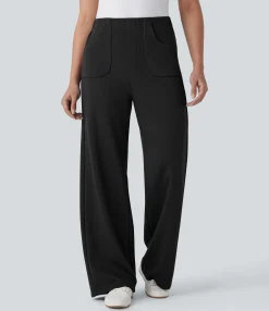 Pants|High-Waisted Pants<HALARA High Waisted Pocket Straight Leg Work Pants