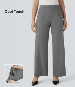Straight-Leg Pants|Work Pants<HALARA High Waisted Pocket Straight Leg Cool Touch Work Pants