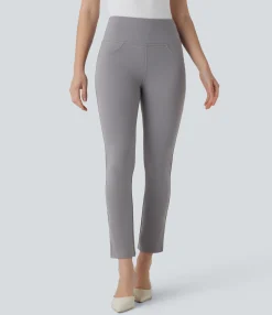 High-Waisted Pants|Skinny Pants<HALARA High Waisted Pocket Tapered Work Cropped Pants