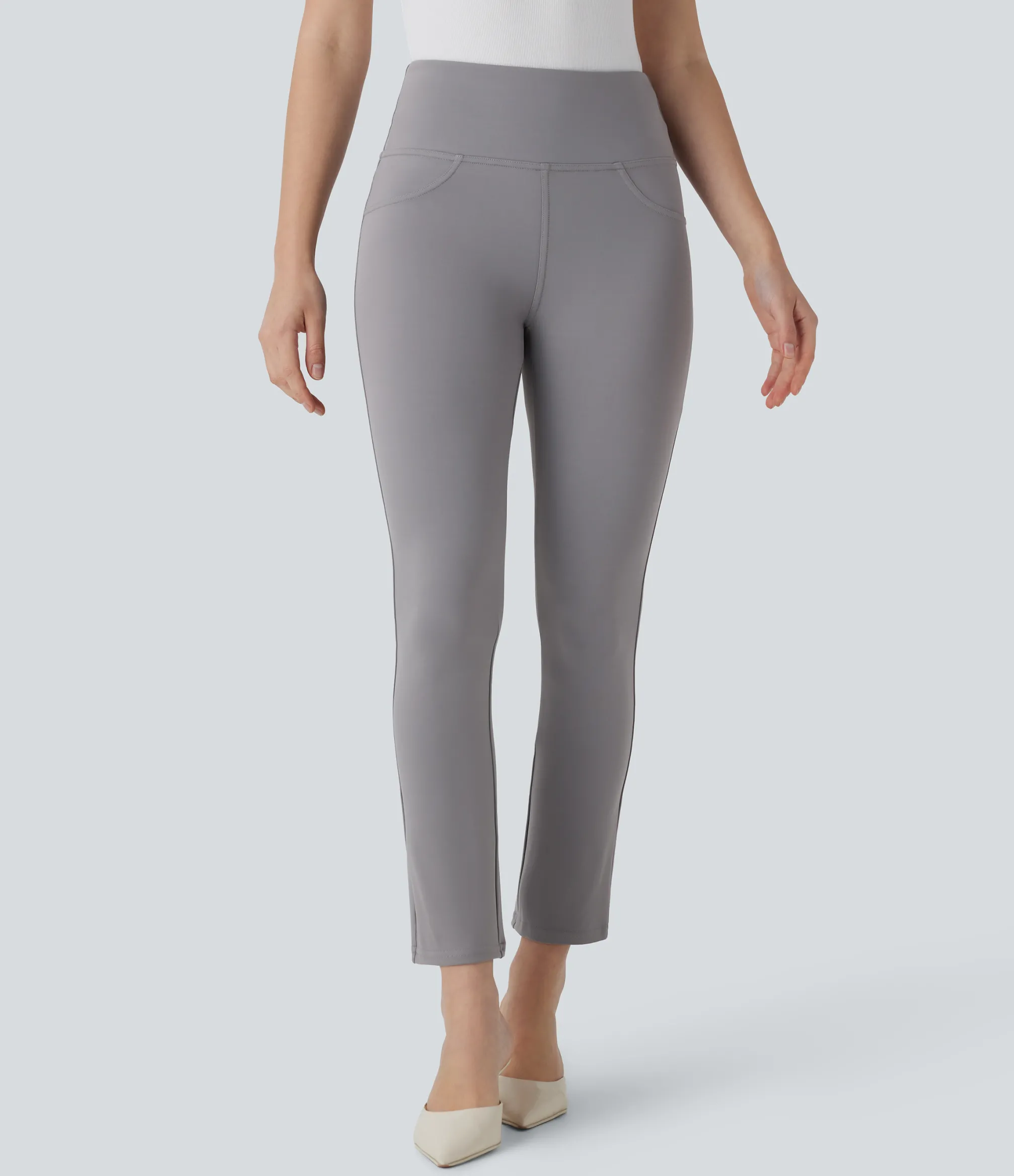 High-Waisted Pants|Skinny Pants<HALARA High Waisted Pocket Tapered Work Cropped Pants