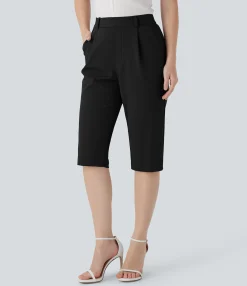 Pants|High-Waisted Pants<HALARA High Waisted Pocket Tapered Work Pedal Pusher Pants