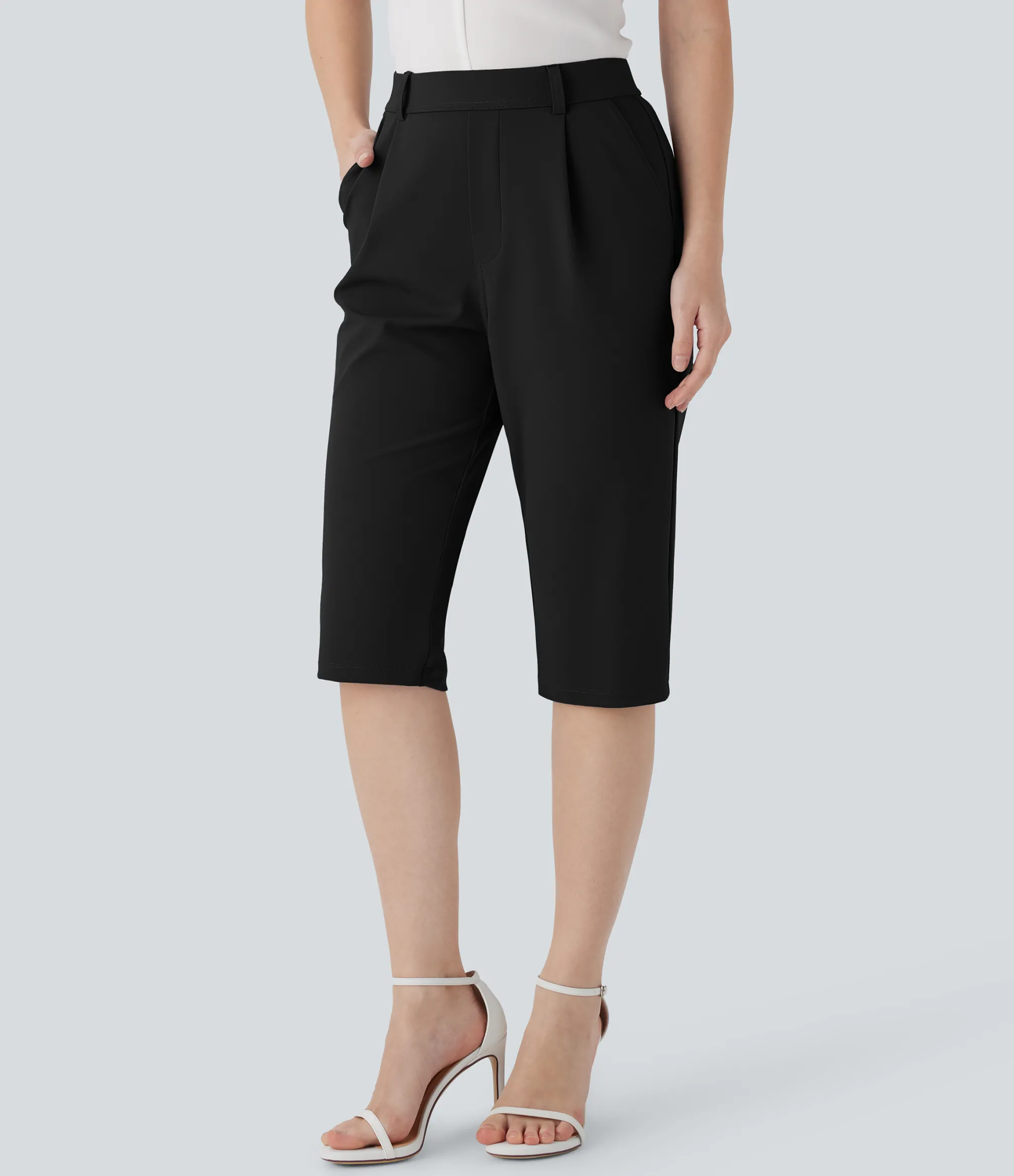 Pants|High-Waisted Pants<HALARA High Waisted Pocket Tapered Work Pedal Pusher Pants