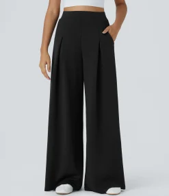 High-Waisted Pants|Pants<HALARA High Waisted Pocket Wide Leg Casual Pants