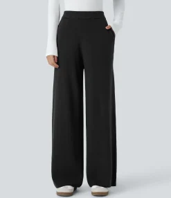 High-Waisted Pants|Pants<HALARA High Waisted Pocket Wide Leg Casual Pants