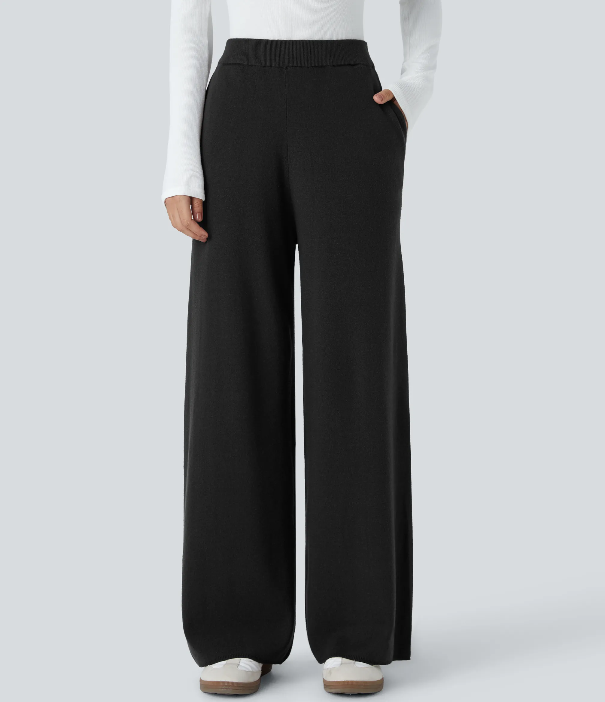 High-Waisted Pants|Pants<HALARA High Waisted Pocket Wide Leg Casual Pants