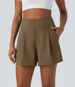Shorts<HALARA High Waisted Pocket Wide Leg Work Shorts