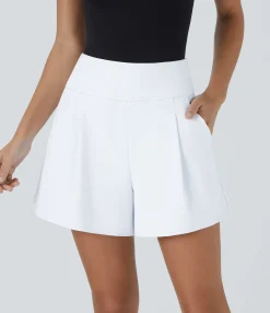 Shorts<HALARA High Waisted Pocket Wide Leg Work Shorts