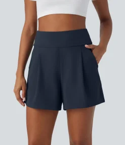 Shorts<HALARA High Waisted Pocket Wide Leg Work Shorts