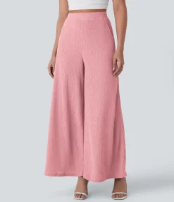 Pants|High-Waisted Pants<HALARA High Waisted Pocket Wide Leg Flowy Casual Pants