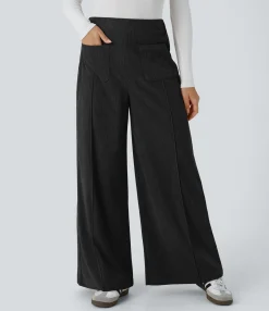 Pants|High-Waisted Pants<HALARA High Waisted Pocket Wide Leg Corduroy Casual Pants