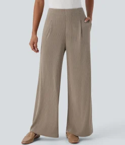 Pants|High-Waisted Pants<HALARA High Waisted Pocket Wide Leg Work Pants