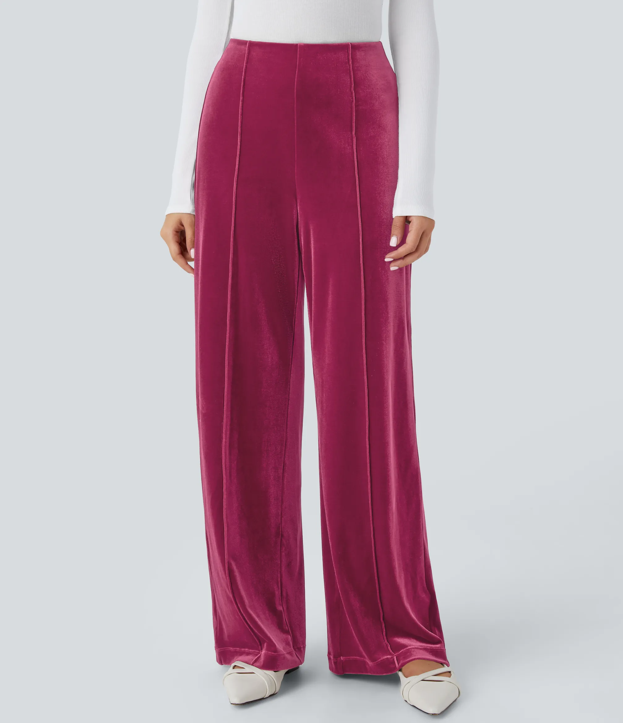 Pants|High-Waisted Pants<HALARA High Waisted Pocket Wide Leg Velvet Casual Pants