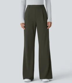 High-Waisted Pants|Flare Pants<HALARA High Waisted Pocket Work Flare Pants