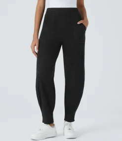 Pants|Joggers<HALARA High Waisted Pockets Knit Waffle Casual Pile Joggers