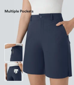 Active Shorts|Shorts<HALARA High Waisted Pockets Quick Dry Golf Bermuda Shorts-Golf Tee Pocket-UPF40+