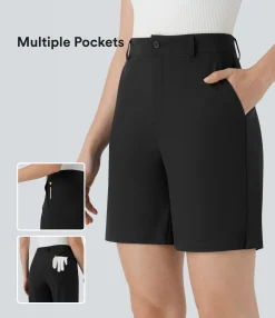 Active Shorts|Shorts<HALARA High Waisted Pockets Quick Dry Golf Bermuda Shorts-Golf Tee Pocket-UPF40+