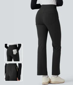 High-Waisted Pants|Flare Pants<HALARA High Waisted Pockets Quick Dry Golf Flare Pants-Golf Tee Pocket-UPF40+