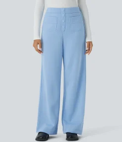 Pants|High-Waisted Pants<HALARA High Waisted Pockets Straight Leg Fleece Casual Pants