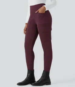 High-Waisted Pants|Pants<HALARA High Waisted Pockets Waffle Casual Skinny Pants