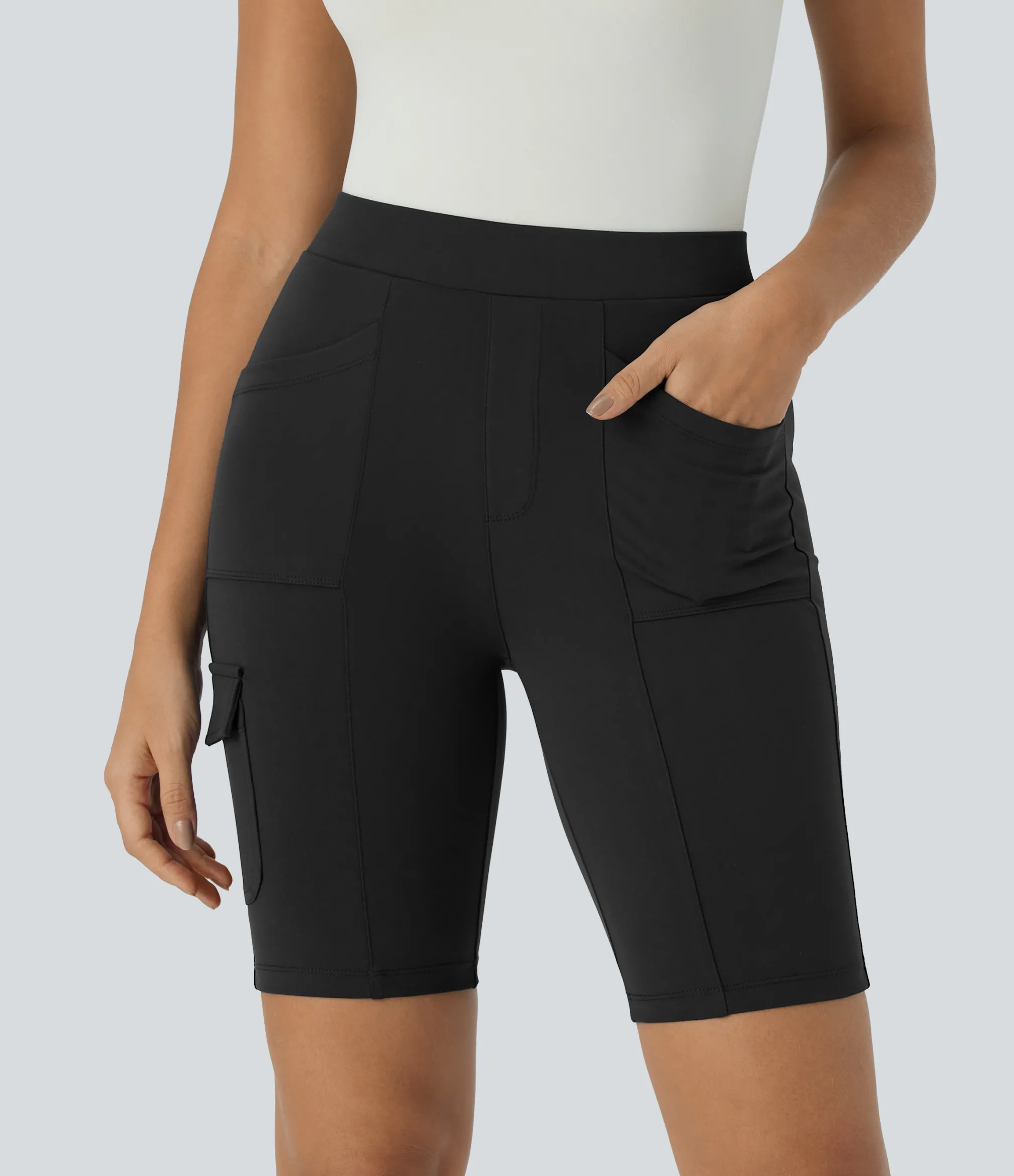 Active Shorts|Bikers<HALARA High Waisted Pockets Work Biker Shorts 8''
