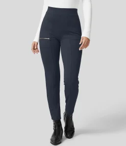High-Waisted Pants|Pants<HALARA High Waisted Pockets Zipper Casual Slim Pants