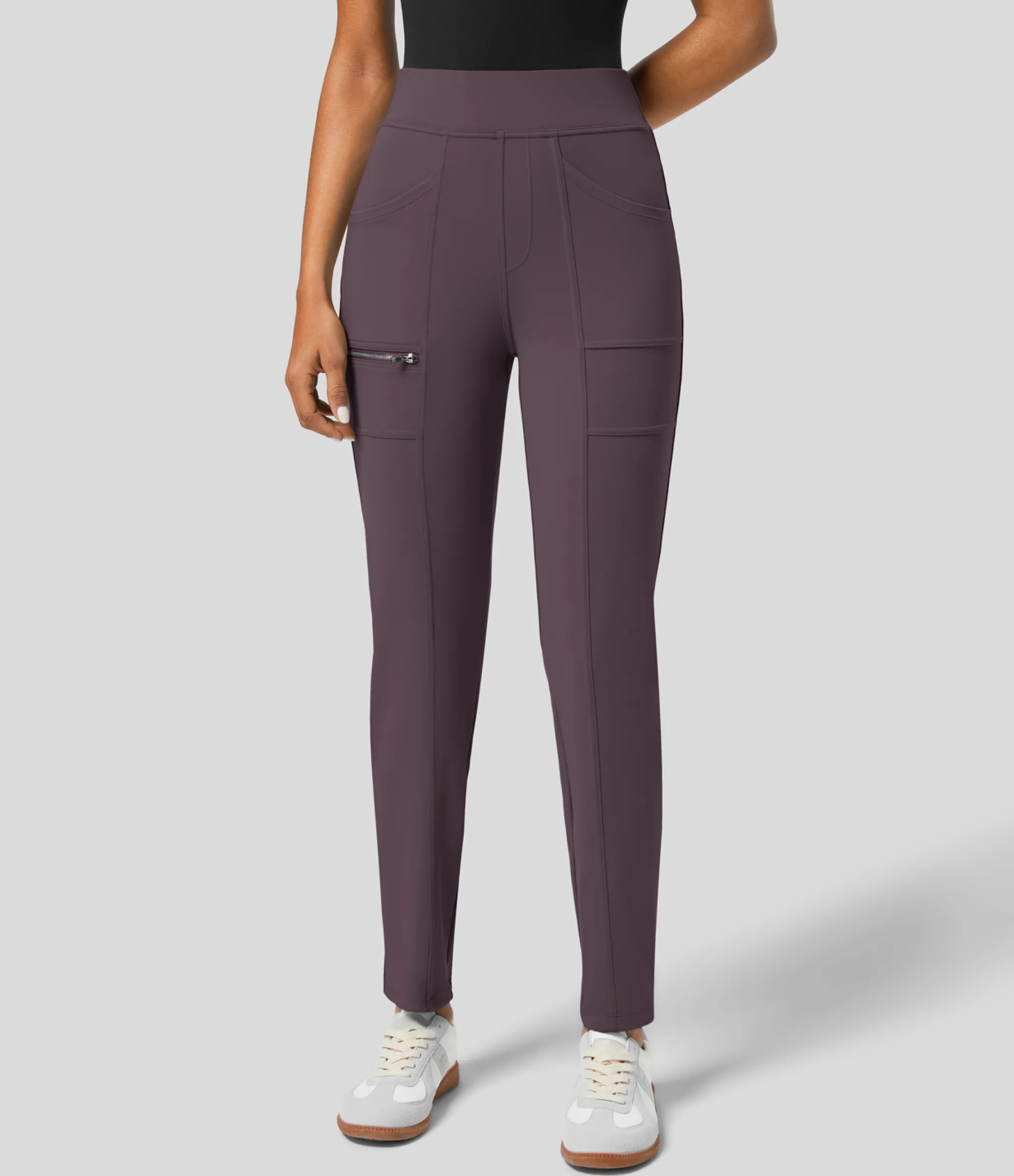 High-Waisted Pants|Pants<HALARA High Waisted Pockets Zipper Casual Slim Pants