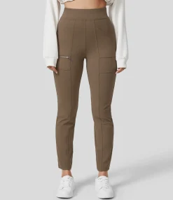 High-Waisted Pants|Pants<HALARA High Waisted Pockets Zipper Casual Slim Pants