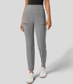 High-Waisted Pants|Pants<HALARA High Waisted Pockets Zipper Casual Slim Pants