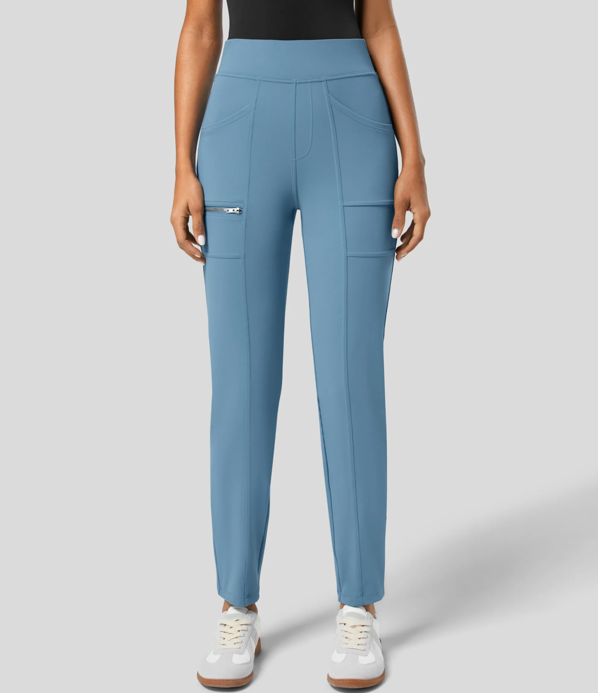 High-Waisted Pants|Pants<HALARA High Waisted Pockets Zipper Casual Slim Pants