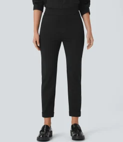 High-Waisted Pants|Skinny Pants<HALARA High Waisted Rolled Hem Skinny Tapered Ankle Length Casual Pants