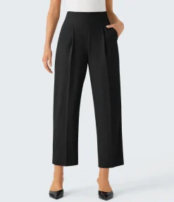 High-Waisted Pants|Work Pants<HALARA High Waisted Shirred Pocket Tapered Work Pants