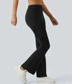 Pants|Cargo Pants<HALARA High Waisted Side Flap Pocket Cargo Flare Work Pants