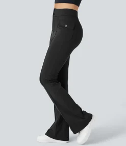 Cargo Pants|High-Waisted Pants<HALARA High Waisted Side Flap Pocket Flare Casual Cargo Pants
