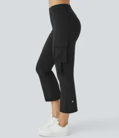 High-Waisted Pants|Pants<HALARA High Waisted Side Flap Pocket Capri Cargo Casual Pants