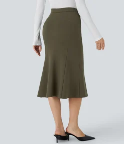 Maxi & Midi Skirts|Skirts<HALARA High Waisted Side Zip Pocket Midi Work Mermaid Skirt