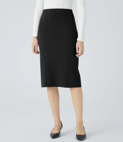 Maxi & Midi Skirts|Skirts<HALARA High Waisted Side Zipper Pocket Hem Midi Work Pencil Skirt