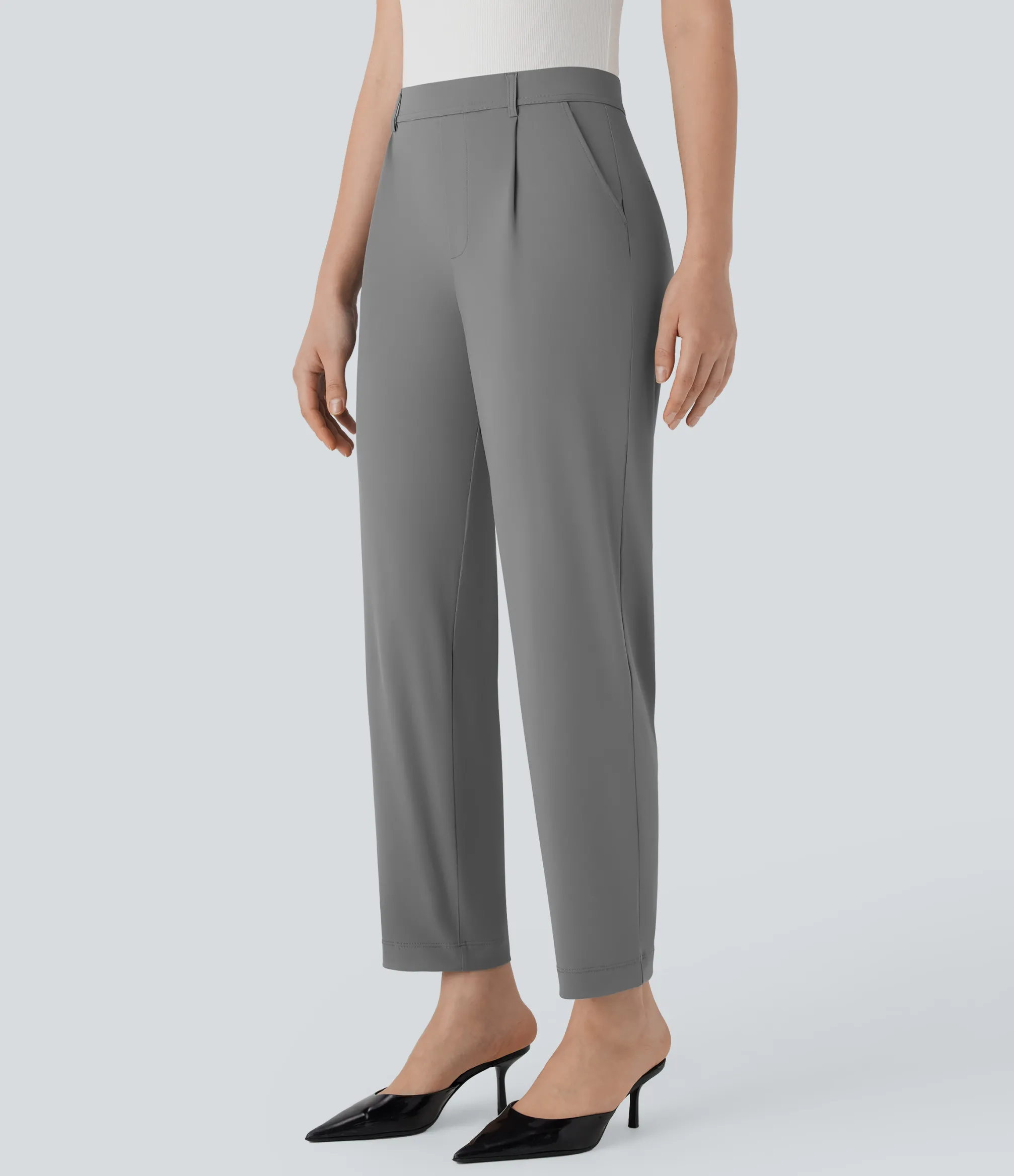 High-Waisted Pants|Work Pants<HALARA High Waisted Tapered Cool Touch Work Pants with Pockets