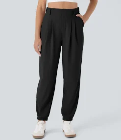 Joggers|Joggers<HALARA High Waisted Tapered Waffle Casual Joggers with Pocket